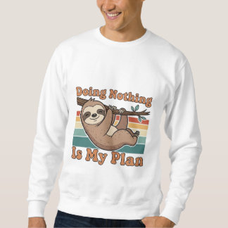 Retro Sloth Doing Nothing Men’s Sweatshirt