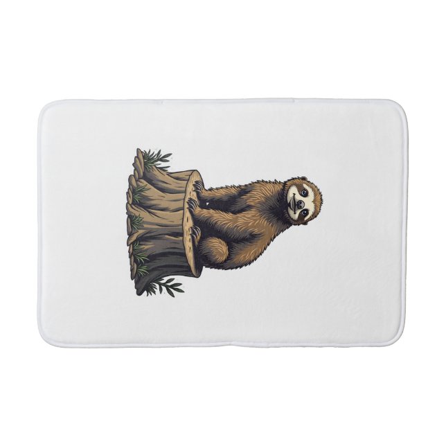 Retro Sloth Engraving Wildlife Shirt (3) Badrumsmatta (Framsidan)