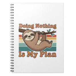 Retro Sloth Lazy Quote Lined Notebook Anteckningsbok