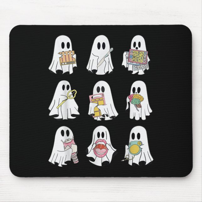 Retro Slp Spöke Halloween Talterapi Höst Fa Musmatta (Framsidan)