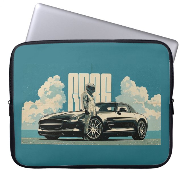 Retro SLS Superbil Racing Förare Grafisk Bärbar Da Laptop Fodral (Framsidan)