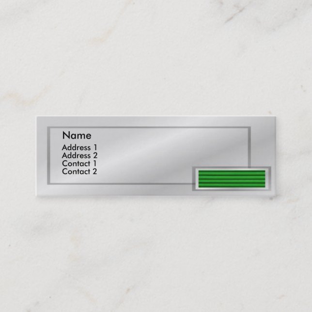 Retro - slutarprofilkort för Grönt Mini Visitkort (Framsida)