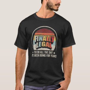 Retro Slutligen Legal 21:a födelsedagen 2001 21 år T Shirt