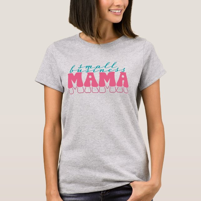 Retro Small Business Mamma T Shirt (Framsida)