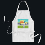Retro Small Town Milkman Apron Förkläde<br><div class="desc">Om du har en törst i ett modernt århundrade är Retro Small Town Milkman Apron till dig! 1960-talets stil, minimalistiska konstdesign, har en dedikerad, mjölkman skapar hans morgonronder. Den blondande mannen bär mjölkaktig vit byxor, skjorta och hatt med en svart bukslips, bälte och skor. Denna kalcium- och D-vitaminbärare går upp...</div>