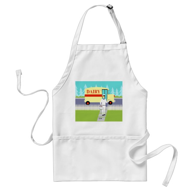 Retro Small Town Milkman Apron Förkläde (Framsidan)