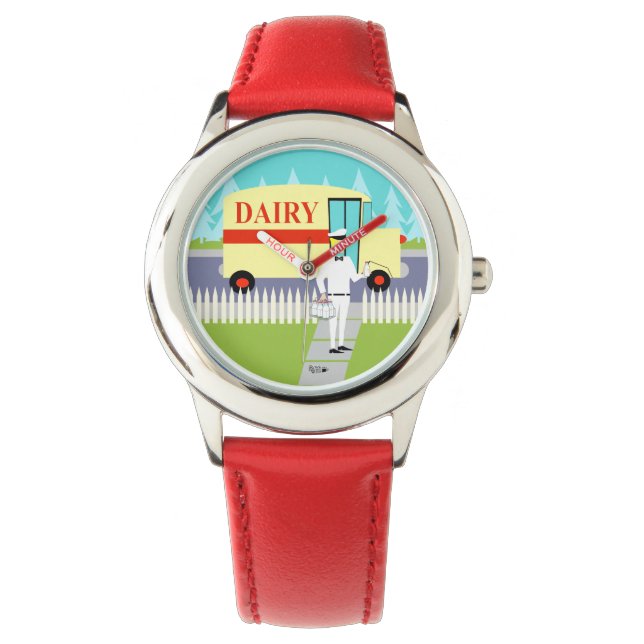 Retro Small Town Milkman Barn Watch Armbandsur (Framsida)