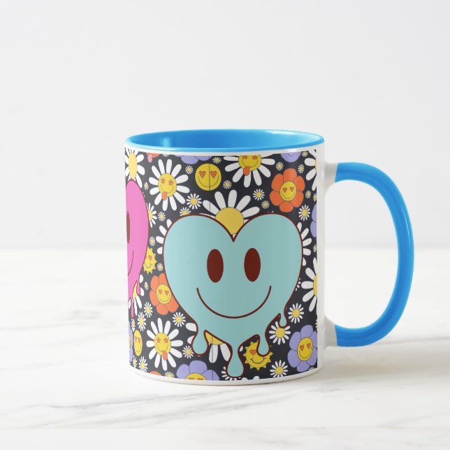 Retro Smile Mugg Roligt Smiley Ansikte Coolt Desig (Höger)