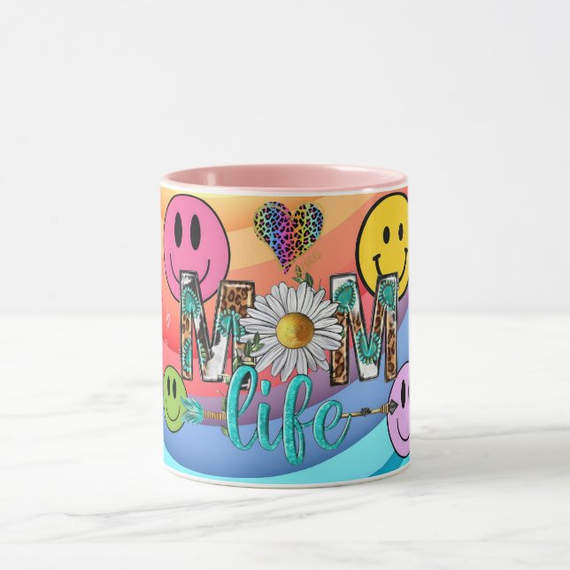 Retro Smile Mugg Roligt Smiley Ansikte Coolt Desig (Center)