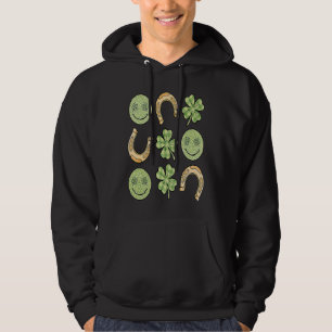 Retro Smiles Hästsko & fyra blad c St Patricks D Hoodie