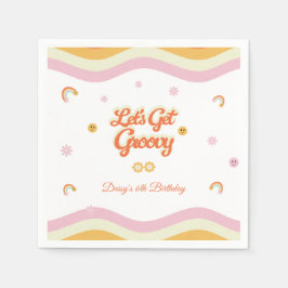 Retro Smiles Låt oss Hämta Groovy Barns födelsedag Pappersservett
