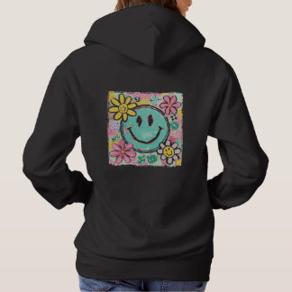 Retro Smiley Ansikte Blomma T Shirt