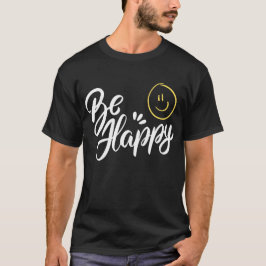 Retro Smiley Daisy - Just Be Happy Flower Power  T Shirt