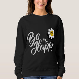Retro Smiley Daisy - Just Be Happy Flower Power  T Shirt