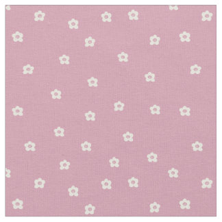 Retro Smiling Flower Pattern in Cream and Rosa Tyg