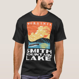 Retro Smith Mountain Sjö Virginia WPA Stil Vinta T Shirt