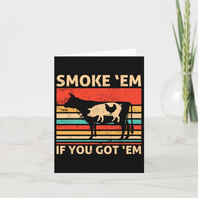 Retro Smoke em om du Har dem Bbq Kött eller Chicke Kort (Framsida)