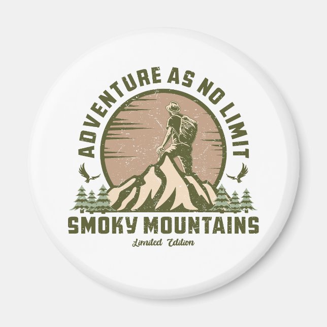 Retro Smoky Mountain Hike Magnet (Framsidan)