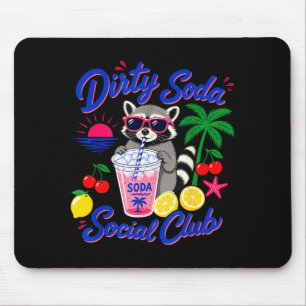 Retro smutsig läsk social klub tvättbjörn sommar musmatta