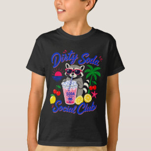 Retro smutsig läsk social klub tvättbjörn sommar t shirt