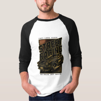 Retro snabb lane feber sportbil konst t shirt
