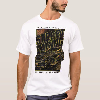 Retro snabb lane feber sportbil konst t shirt