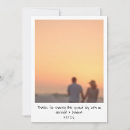 Retro-snabbfoto namn bröllop Tack för ditt kort