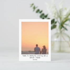 Retro-snabbfoto namn personligt bröllp Tack Vykort