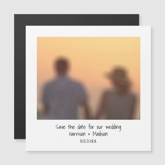 Retro-snabbfoto namn Spara datum magneter (Fram/baksida)