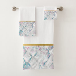 RETRO SNÄCKA AQUA STÄNK WHITE BATHROOM TOWEL SET