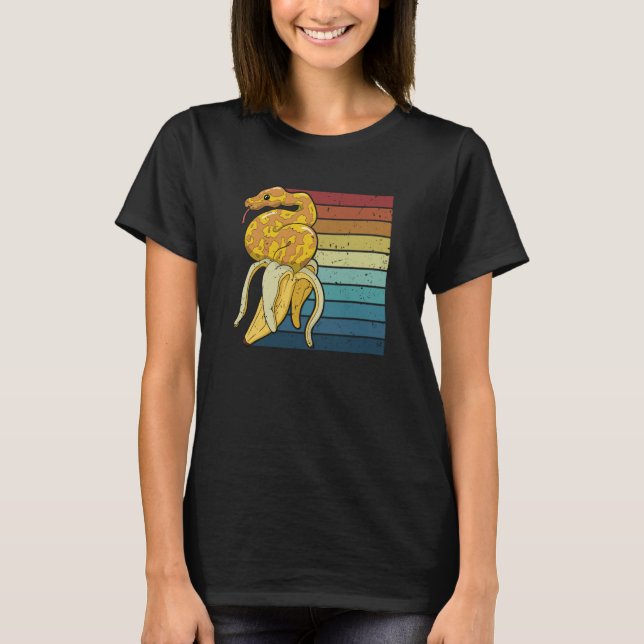 Retro Snake Pythonidae Snake Owner Banana Boll Pyt T Shirt (Framsida)