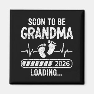 Retro Snart Blivande Mormor 2026 Laddar Graviditet Magnet