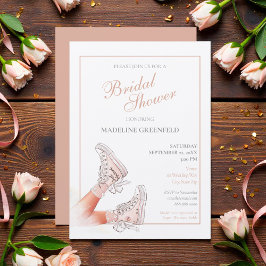 Retro Sneakers Peach Wedding Bridal Shower Inbjudningar