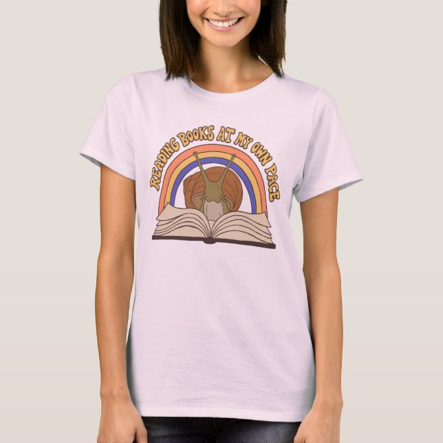 Retro Snigel Läs böcker T Shirt (Framsida)
