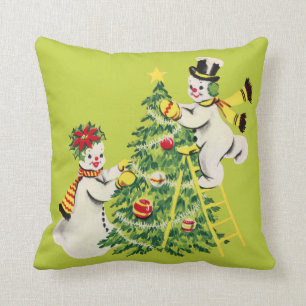 Retro Snö par dekorera Julgran Kudde