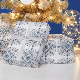 Retro Snöflinga Vinter Mönster Presentpapper
