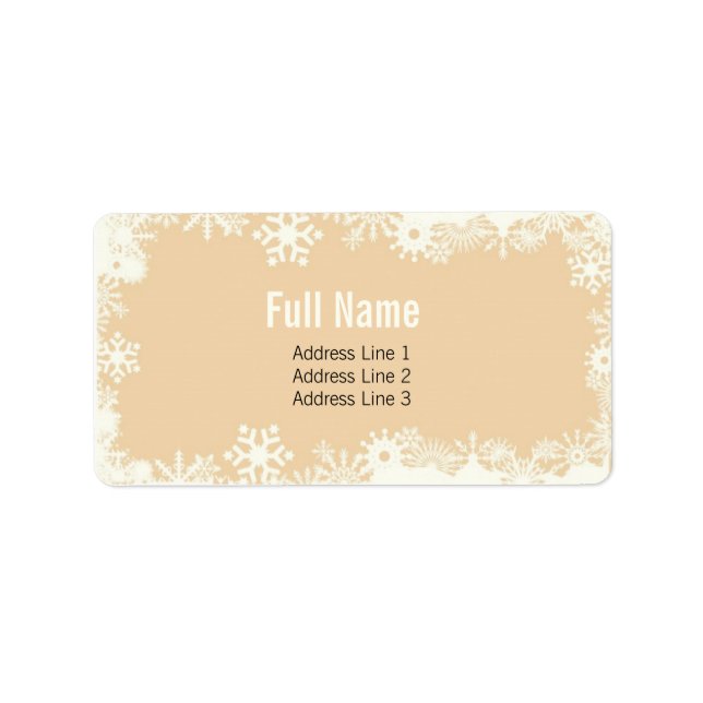 Retro snöflingor 4 juletiketter adressetikett (Framsidan)