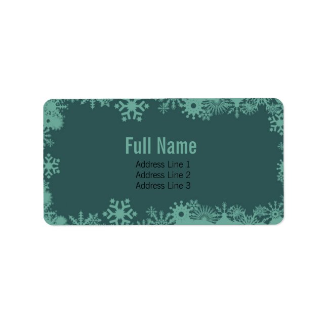 Retro Snöflingor 5-juletiketter Adressetikett (Framsidan)