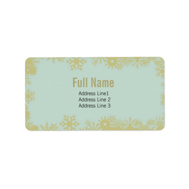 Retro Snöflingor 6-juletiketter Adressetikett (Framsidan)