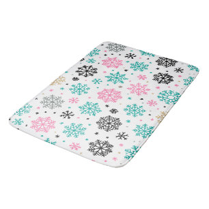 Retro Snöflingor Badrumsmatta