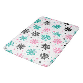 Retro Snöflingor Badrumsmatta