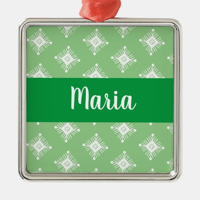 Retro Snöflingor Design Julklapp Julgransprydnad Metall (Framsidan)