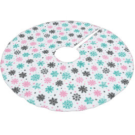 Retro Snöflingor Julgransmatta Borstad Polyester