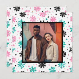 Retro Snöflingor Julkort