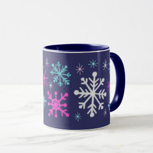 Retro Snöflingor-kaffe Mugg