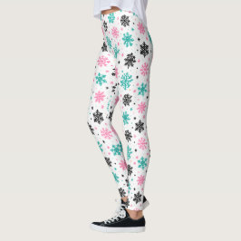 Retro Snöflingor Leggings