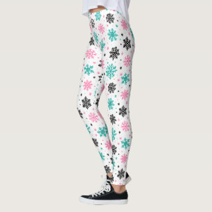 Retro Snöflingor Leggings