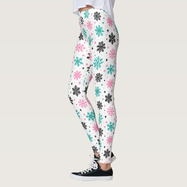 Retro Snöflingor Leggings (Vänster)