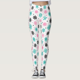 Retro Snöflingor Leggings