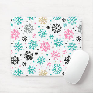 Retro Snöflingor Musmatta